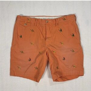Polo Ralph Lauren Shorts Mens Vintage Orange Embroidered Fly Fishing